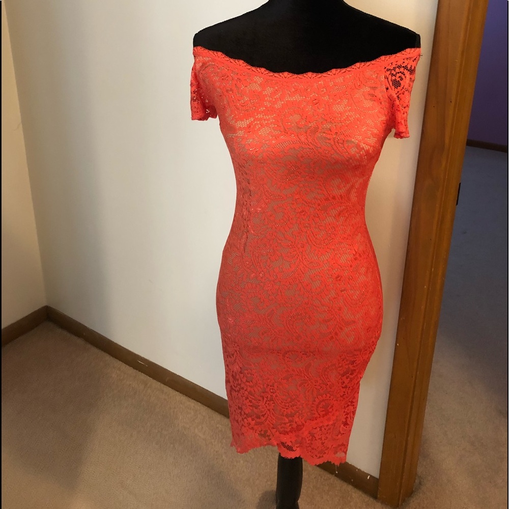 B. Darlin Coral lace dress